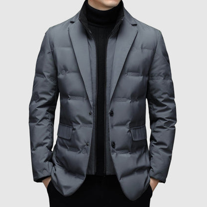 Blazer Homme Matelassé Hiver à Revers Élégant