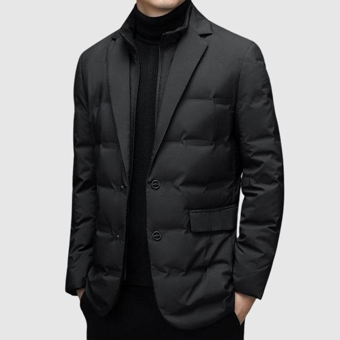 Blazer Homme Matelassé Hiver à Revers Élégant