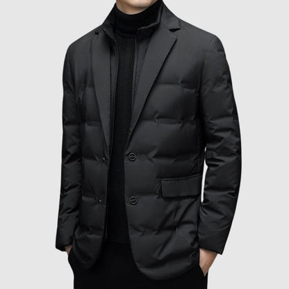 Blazer Homme Matelassé Hiver à Revers Élégant