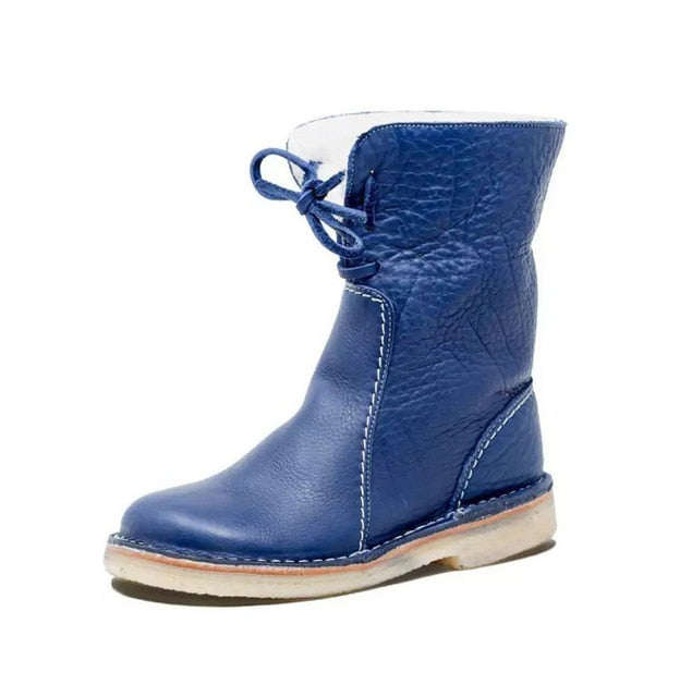 Warm and Elegant Winter Lace-Up Ankle Boots for Women