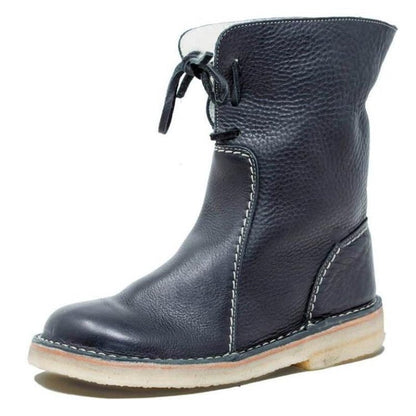 Warm and Elegant Winter Lace-Up Ankle Boots for Women
