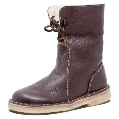 Warm and Elegant Winter Lace-Up Ankle Boots for Women