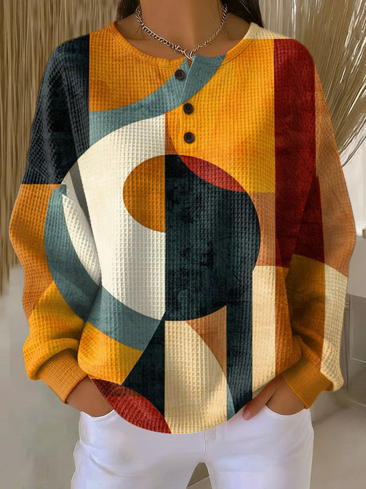 Léa - Pullover aus strukturiertem Material mit geometrischen Mustern