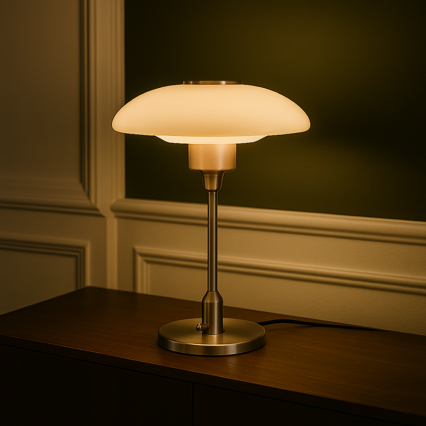Lampa Stołowa Szklana z Metalowym Wykończeniem – Nowoczesna Lampa Stołowa do Salonu i Sypialni 5
