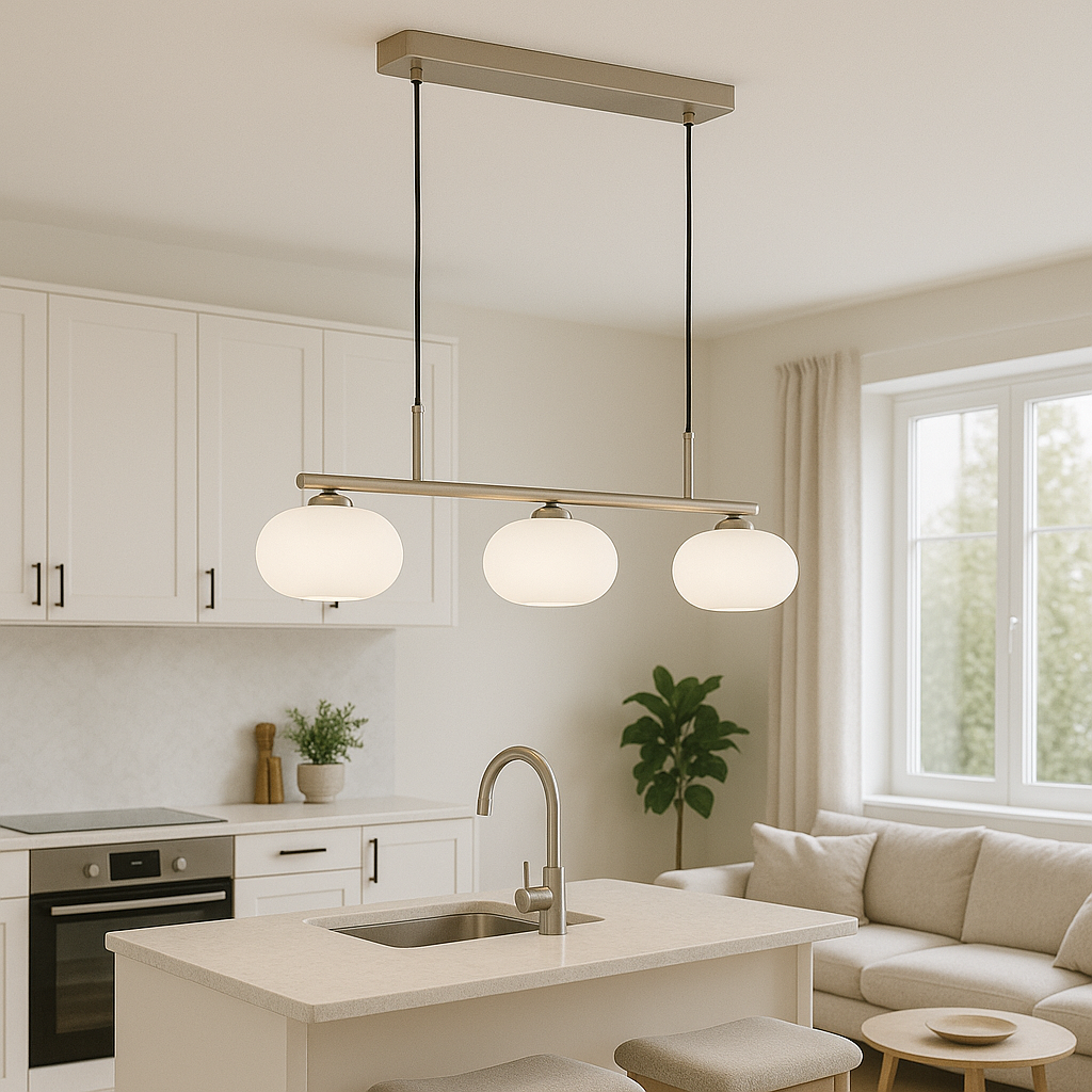 Lampa Wisząca Bauhaus 3-Głowicowa z Regulacją Wysokości – Nowoczesna Lampa do Salonu i Jadalni 1