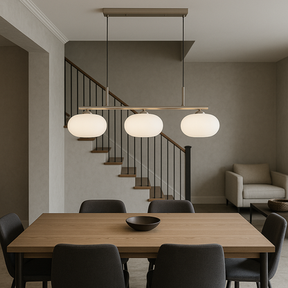 Lampa Wisząca Bauhaus 3-Głowicowa z Regulacją Wysokości – Nowoczesna Lampa do Salonu i Jadalni 3
