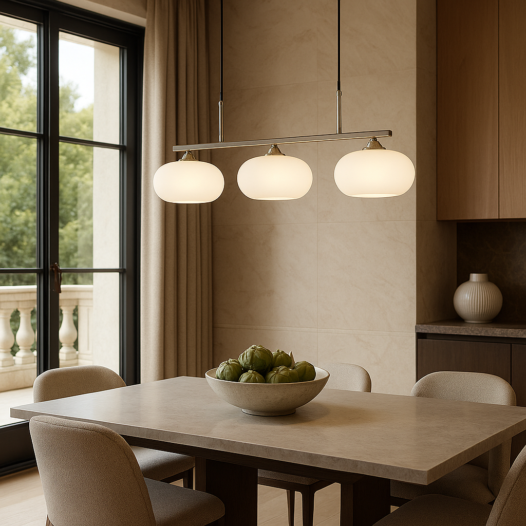 Lampa Wisząca Bauhaus 3-Głowicowa z Regulacją Wysokości – Nowoczesna Lampa do Salonu i Jadalni 4