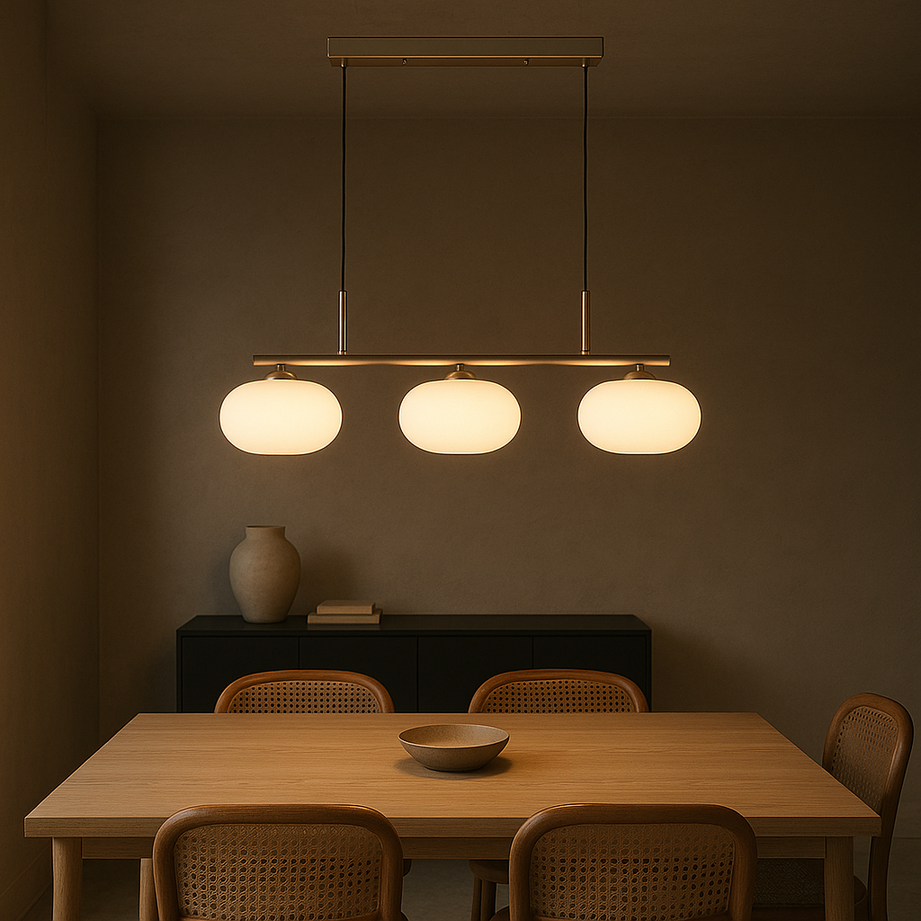 Lampa Wisząca Bauhaus 3-Głowicowa z Regulacją Wysokości – Nowoczesna Lampa do Salonu i Jadalni 5
