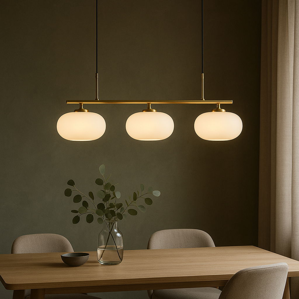 Lampa Wisząca Bauhaus 3-Głowicowa z Regulacją Wysokości – Nowoczesna Lampa do Salonu i Jadalni 6