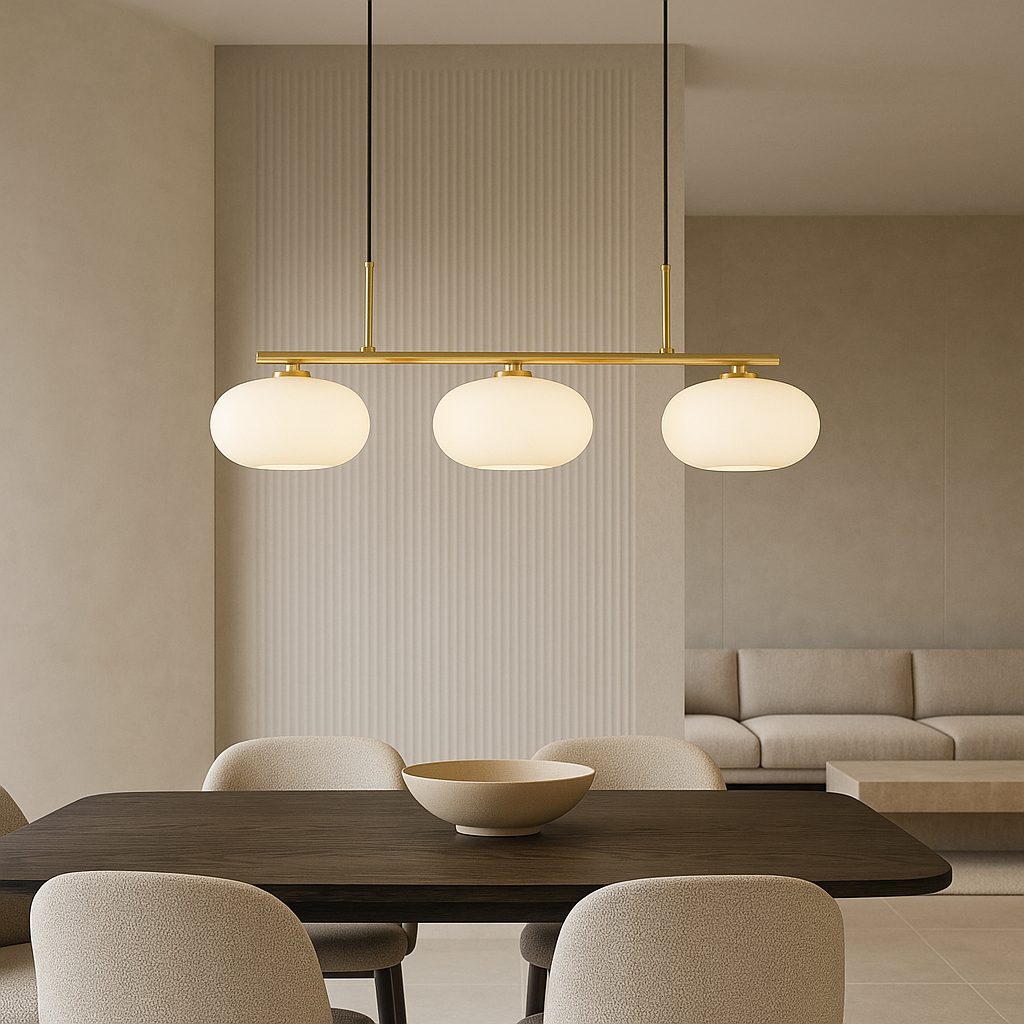 Lampa Wisząca Bauhaus 3-Głowicowa z Regulacją Wysokości – Nowoczesna Lampa do Salonu i Jadalni 7