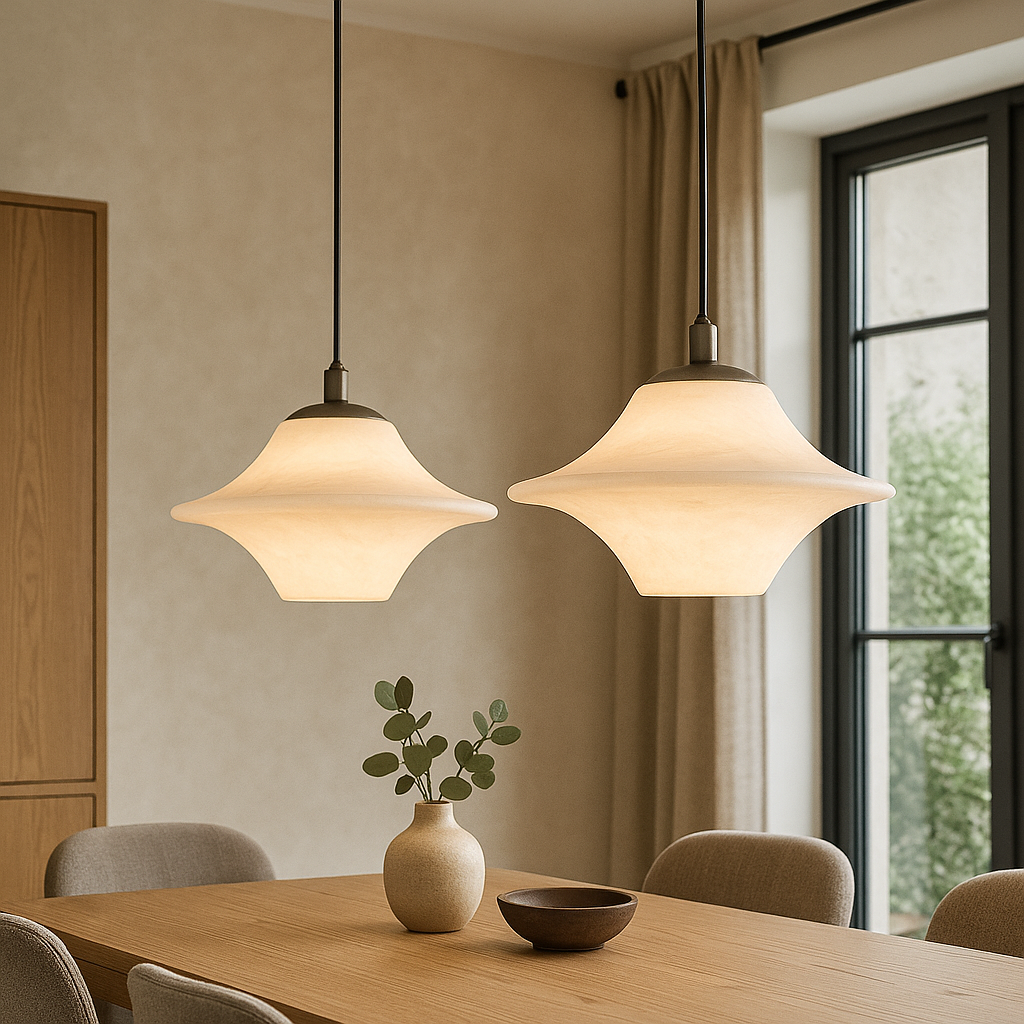 Lampa Wisząca z Naturalnego Marmuru do Jadalni i Kuchni – Nowoczesny Design z Regulowaną Wysokością i Miękkim Światłem LED 2
