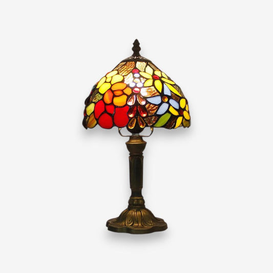 Lampe de table style Tiffany panneaux de verre colorés