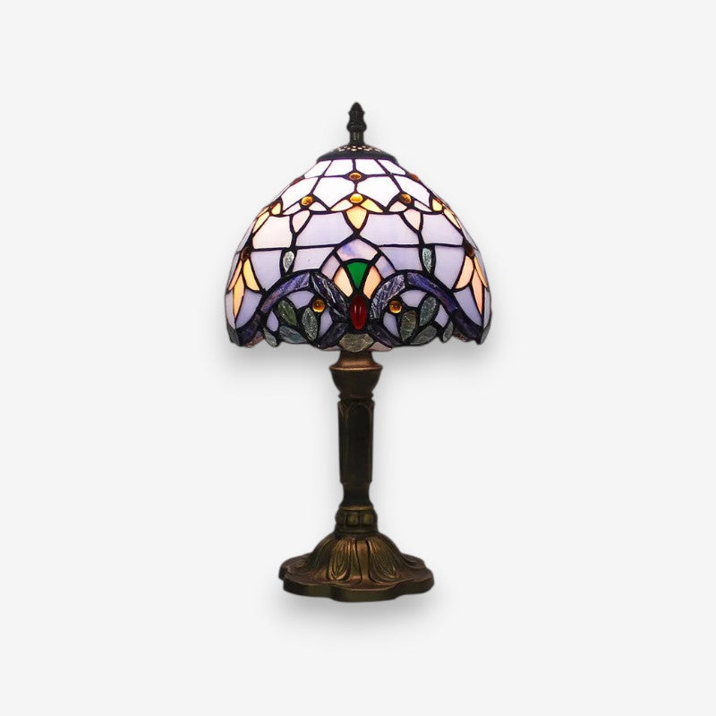 Lampe de table style Tiffany panneaux de verre colorés