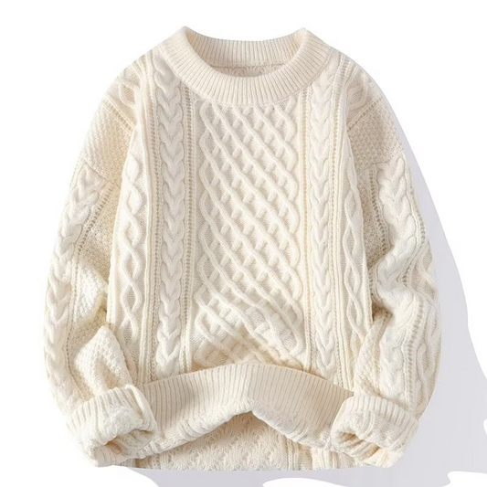 Langarm-Zopfmuster-Pullover - David