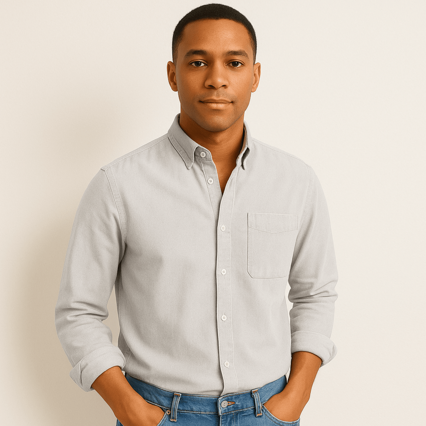 Chemise Homme à Manches Longues – Coupe Classique avec Col