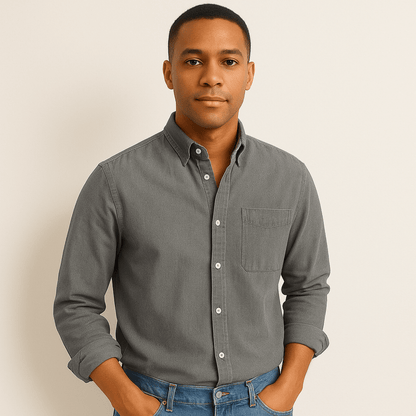 Chemise Homme à Manches Longues – Coupe Classique avec Col