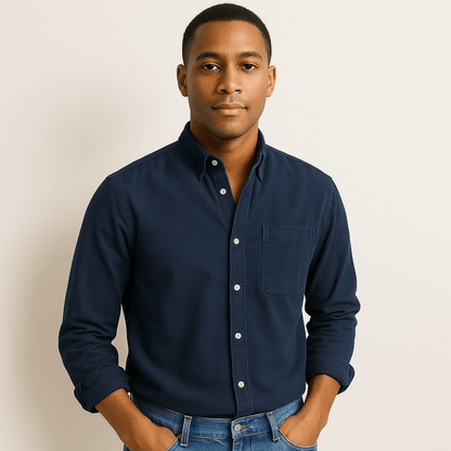 Chemise Homme à Manches Longues – Coupe Classique avec Col