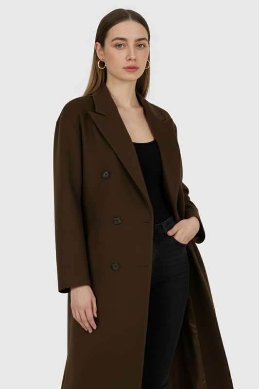 Long Brown Women's Winter Coat