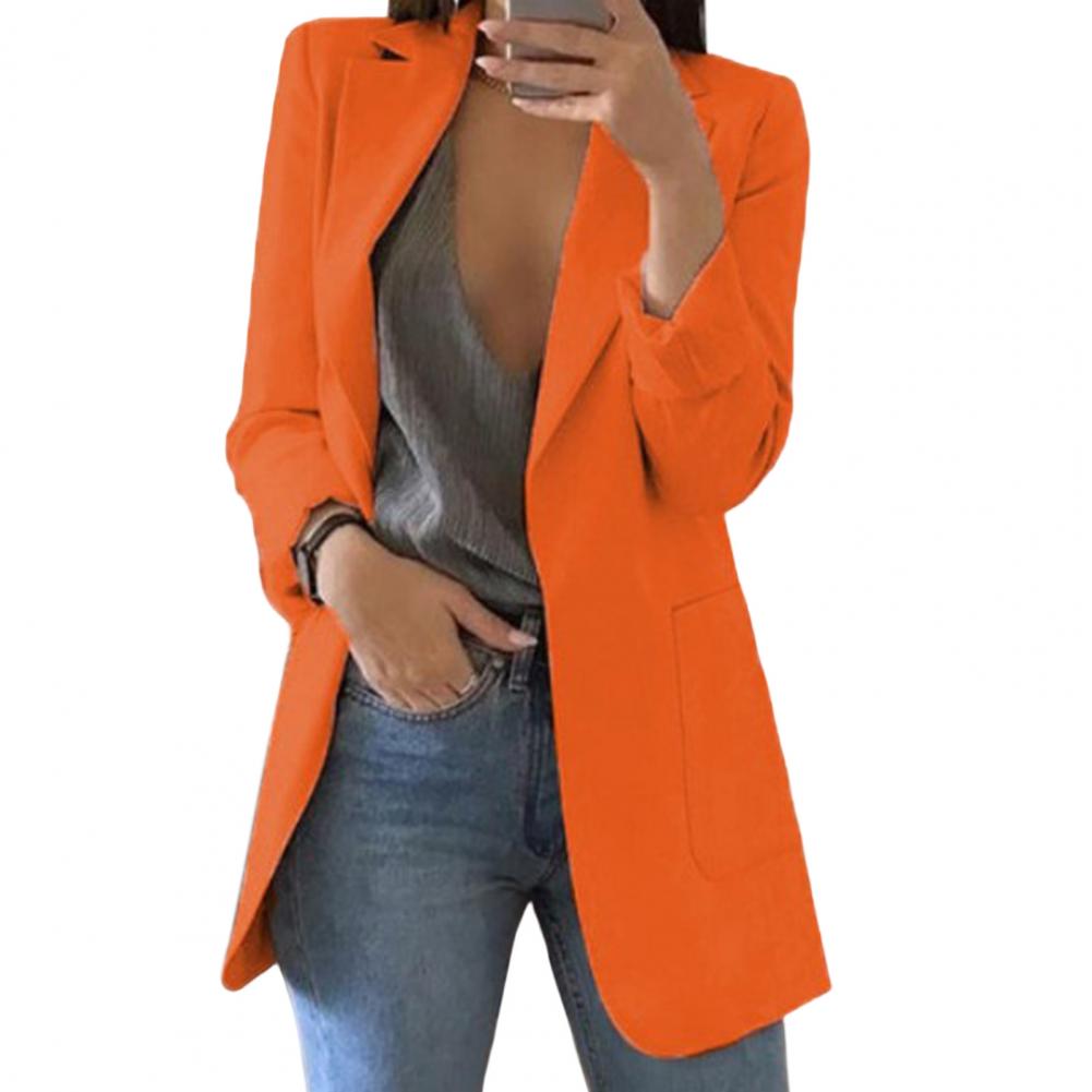 Damen Casual Blazer mit Offener Vorderseite | Lang