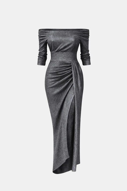 Larissa - Off-Shoulder Fitted Long Dress