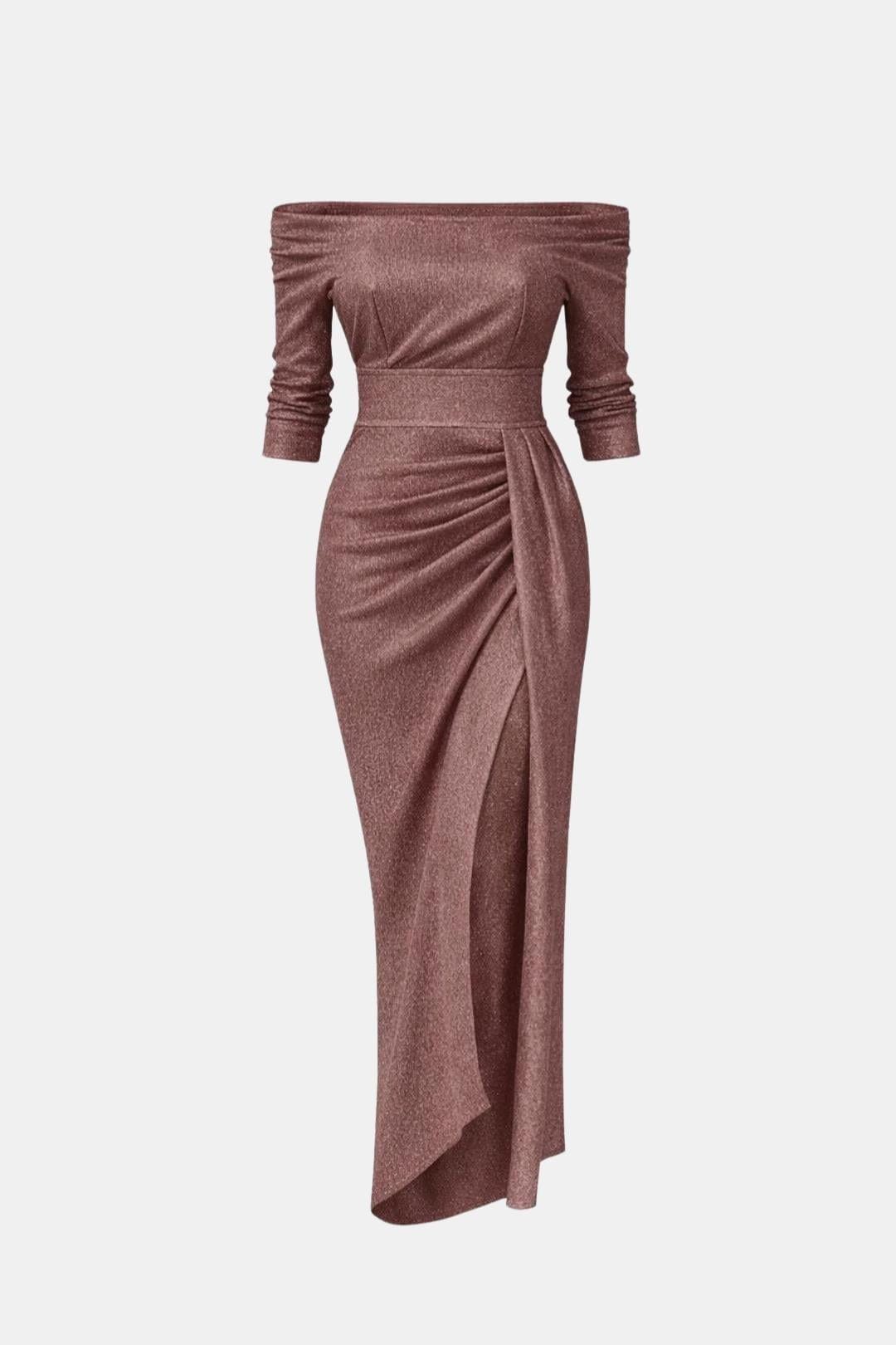 Larissa - Off-Shoulder Fitted Long Dress