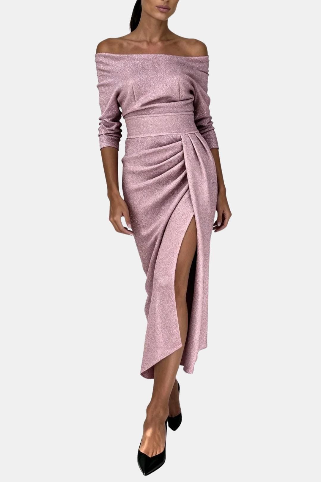 Larissa - Off-Shoulder Fitted Long Dress