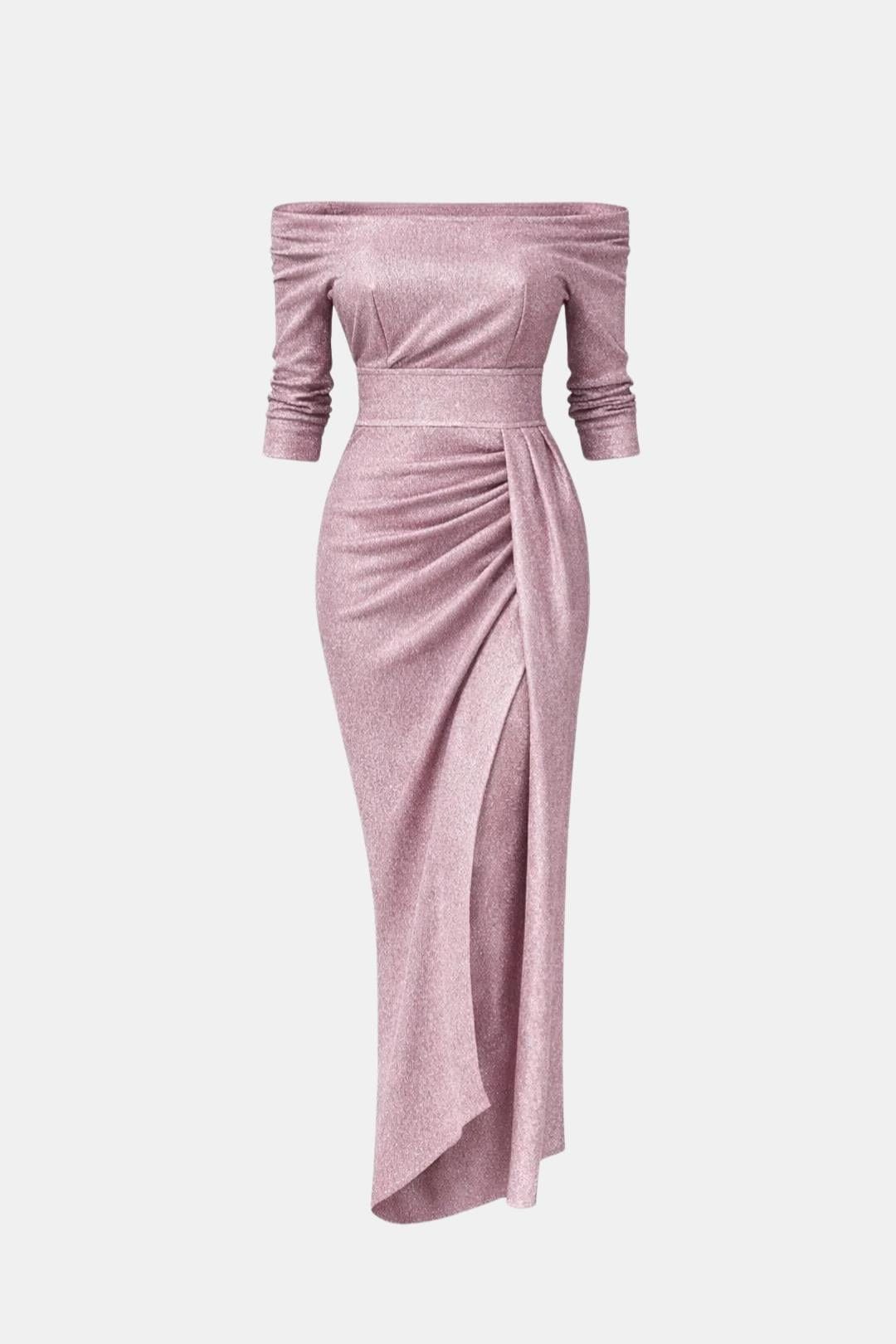 Larissa - Off-Shoulder Fitted Long Dress
