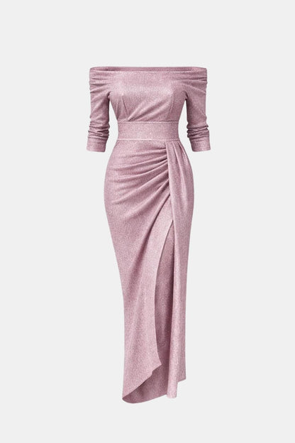 Larissa - Off-Shoulder Fitted Long Dress