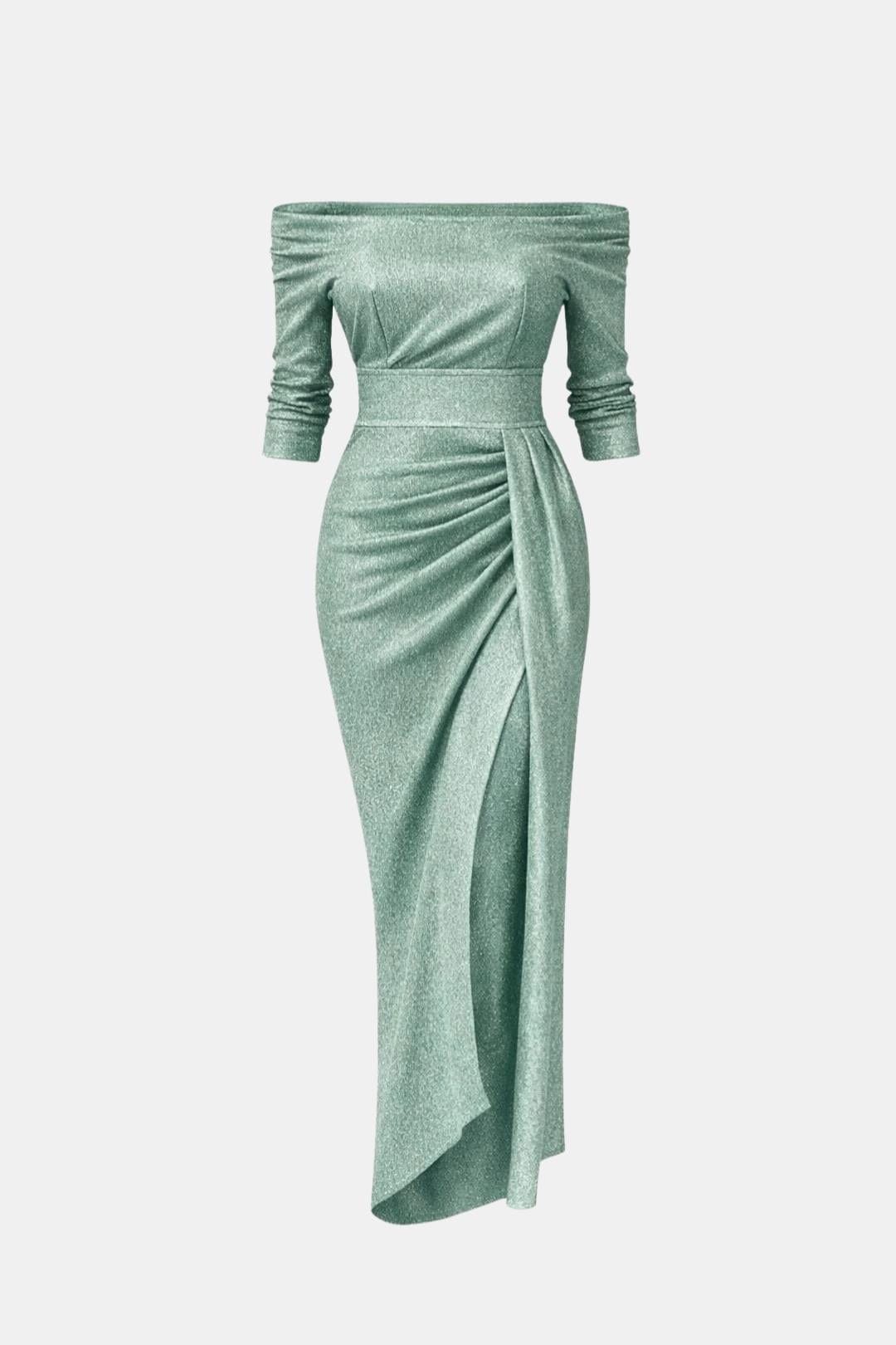 Larissa - Off-Shoulder Fitted Long Dress