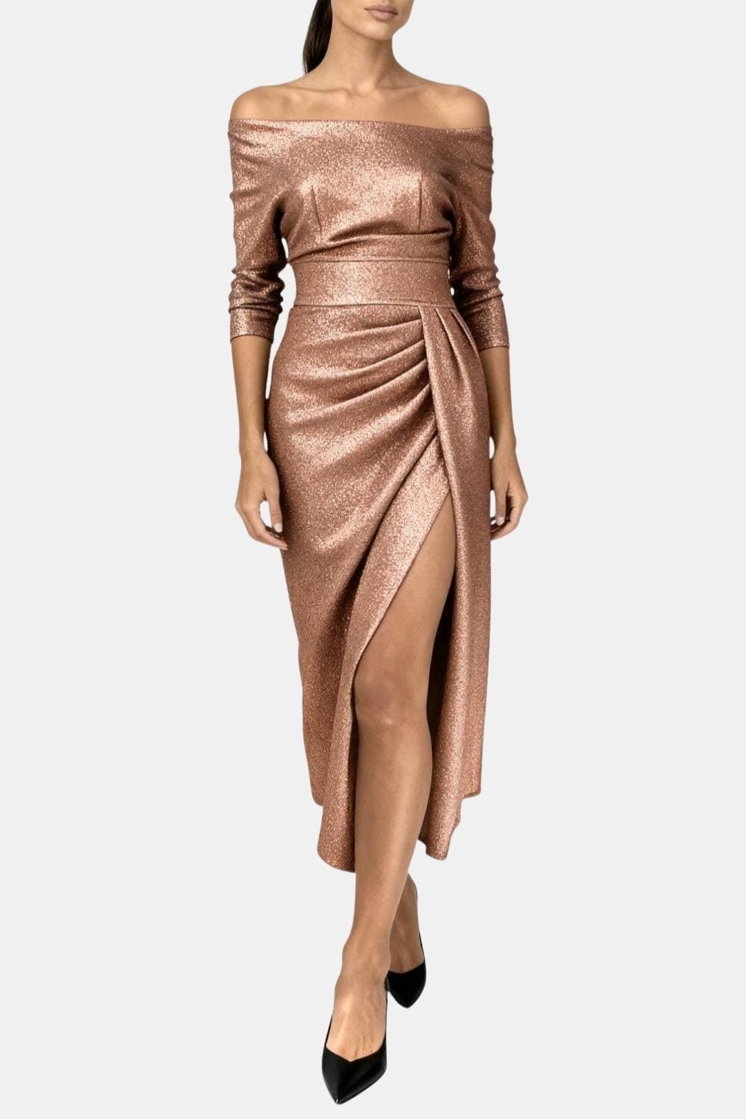 Larissa - Off-Shoulder Fitted Long Dress
