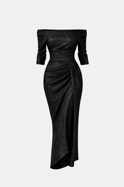 Larissa - Off-Shoulder Fitted Long Dress