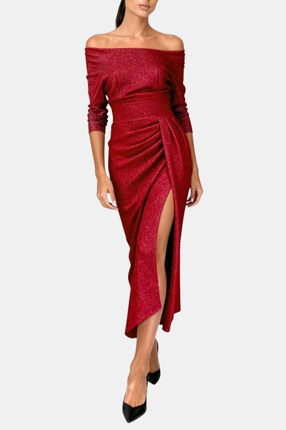 Larissa - Off-Shoulder Fitted Long Dress