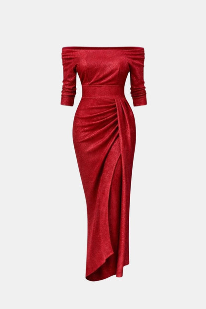 Larissa - Off-Shoulder Fitted Long Dress