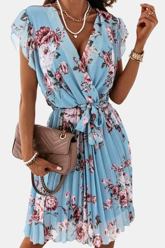Laurena - Elegant Print Floral Dress