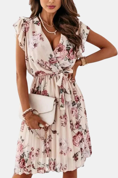 Laurena - Elegant Print Floral Dress