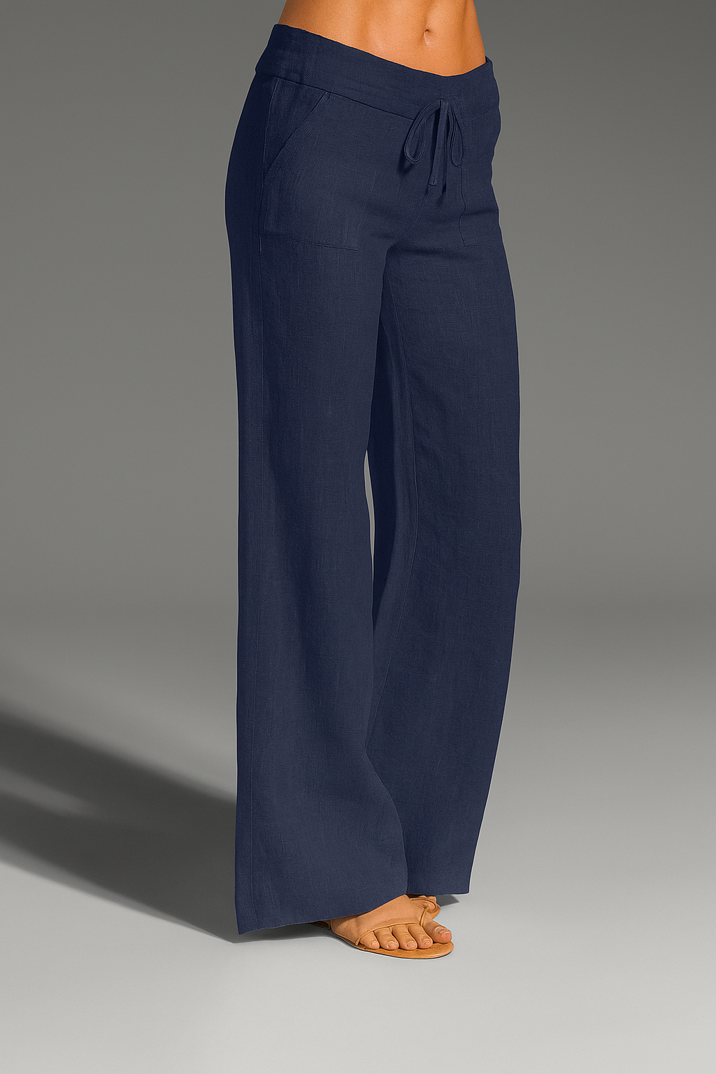 Leichte Sommerhose Damen | Weite Leinenmischung mit Kordelzug | Atmungsaktive Damen Hosen für Komfort und Stil 1