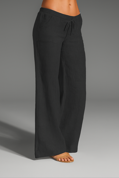 Leichte Sommerhose Damen | Weite Leinenmischung mit Kordelzug | Atmungsaktive Damen Hosen für Komfort und Stil 2
