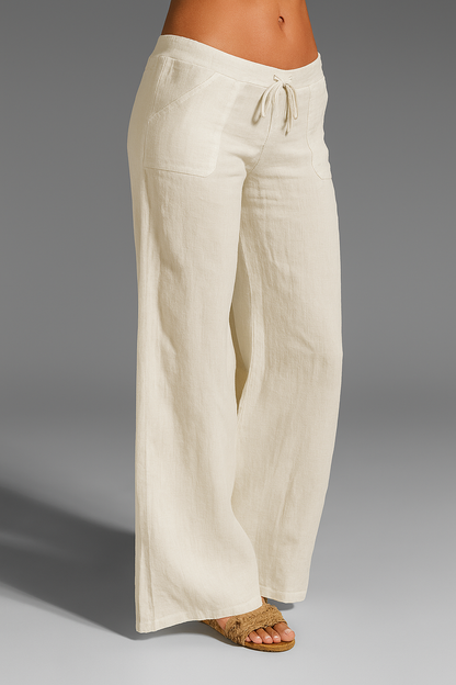 Leichte Sommerhose Damen | Weite Leinenmischung mit Kordelzug | Atmungsaktive Damen Hosen für Komfort und Stil 5