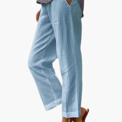 Leichte Sommerhose Damen mit Elastischem Bund und Lockere Passform 3