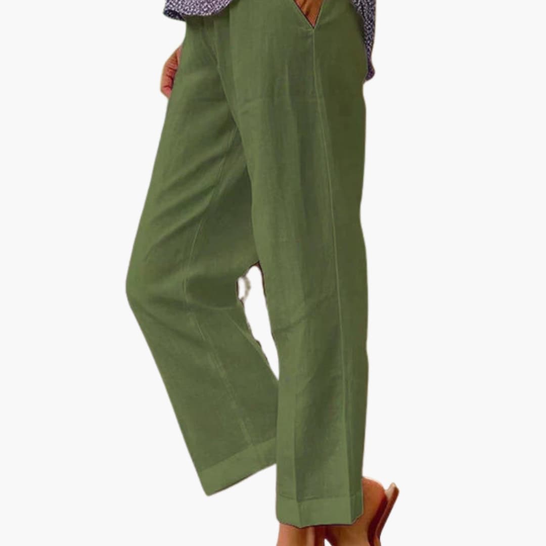 Leichte Sommerhose Damen mit Elastischem Bund und Lockere Passform 4