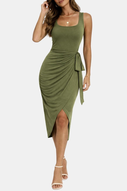 Leila - Bow Waist V-Neck Wrap Dress