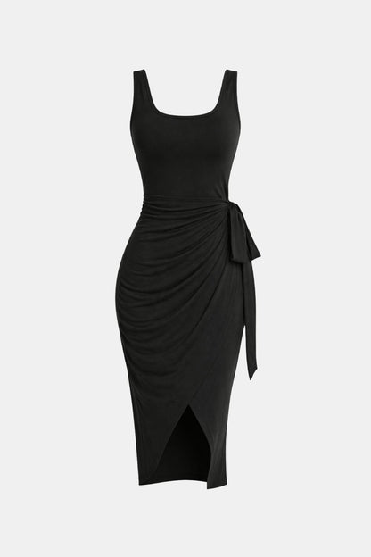Leila - Bow Waist V-Neck Wrap Dress