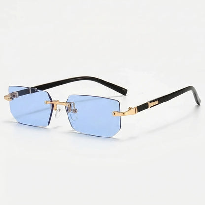 Lensara - Rimless Rectangle Fashion Sunglasses  Sunny Day Outings