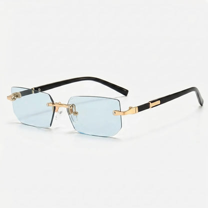 Lensara - Rimless Rectangle Fashion Sunglasses  Sunny Day Outings