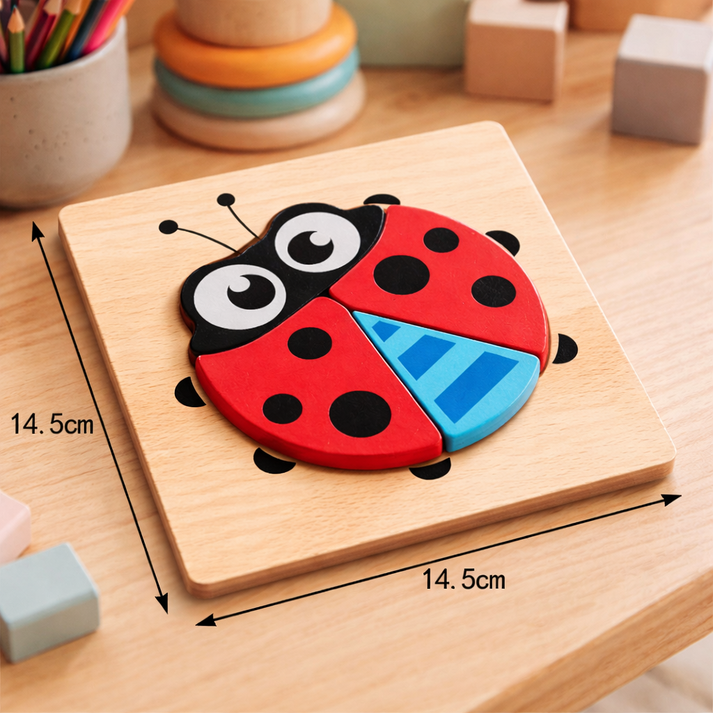 Houten 3D Puzzelset – 5 stuks