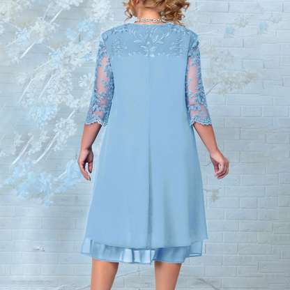 Floral besticktes Kleid in Übergröße