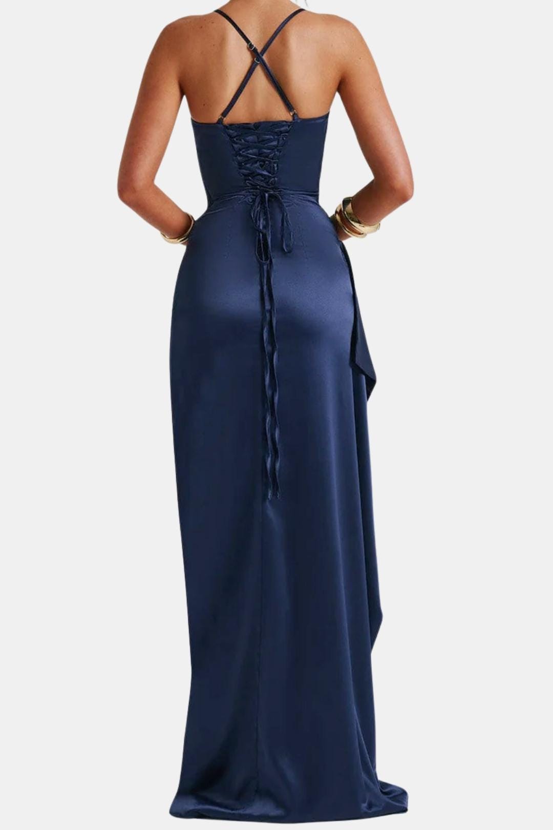 Lilia - Spaghetti Strap High Slit Evening Long Dress