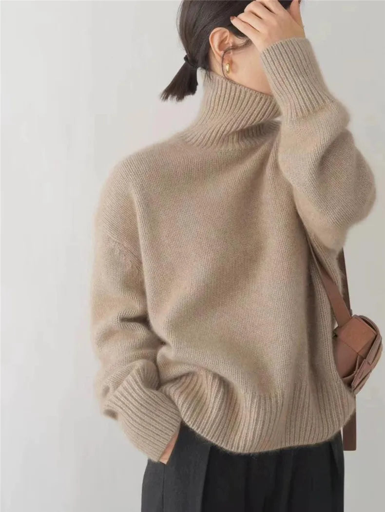 Éléonore™ | Pull Col Montant en Cachemire