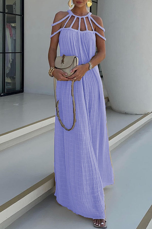 Lina Maxi Dress | Linen Blend, Draped Braids, Ankle-Length 10
