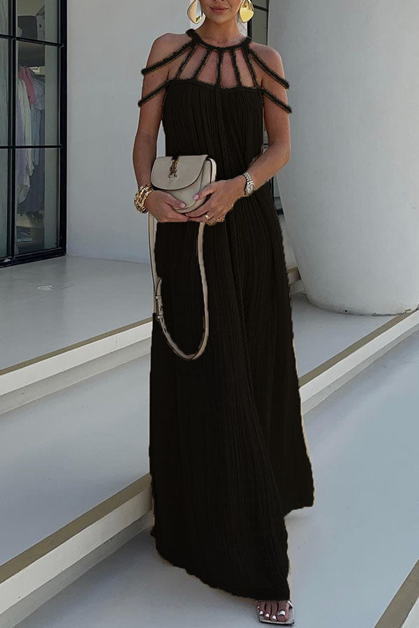 Lina Maxi Dress | Linen Blend, Draped Braids, Ankle-Length 11